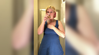SubKandy MILF Reluctantly Drinking her own Pee from a glass 1440p