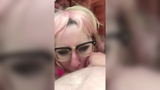 blonde getting fucked in the mouth