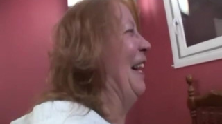 Granny Talks And Talks Takes Teeth Out For Gummy Blowjob
