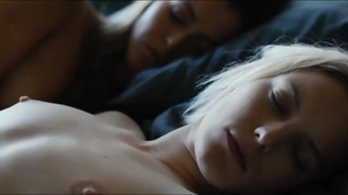 Erika Linder and Natalie Krill rub snatches in lesbian sex scene from Below Her Mouth hot movie sex scenes